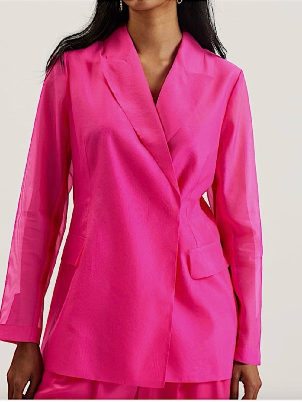 Ted Baker Fuchsia Longline Blazer